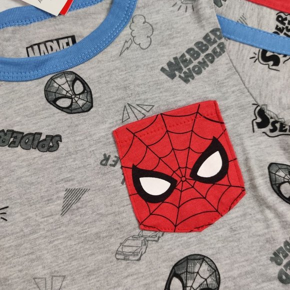 Happy threads Spiderman Short Sleeve Pocket T-Shirt toddler Marvel grey size 2T - Picture 4 of 4